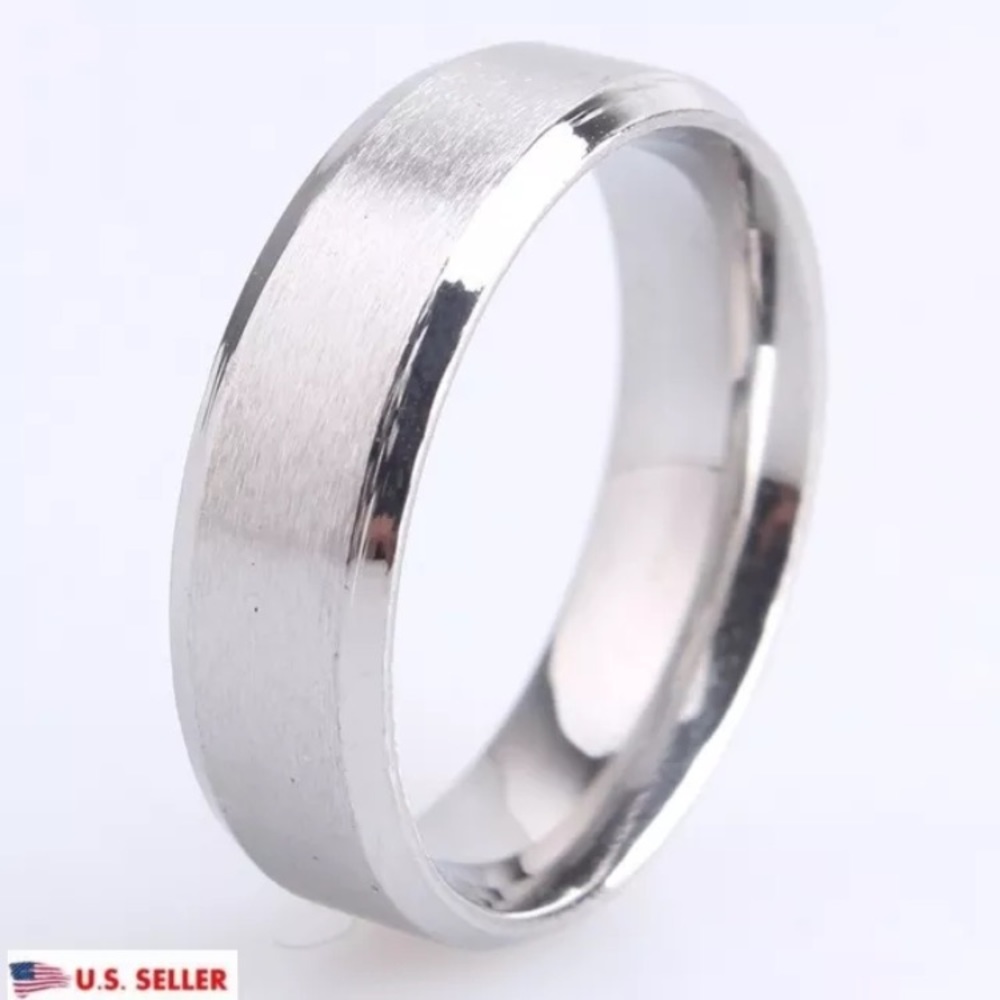 6mm Silver Stainless Steel Ring